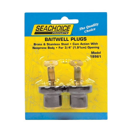Seachoice Seachoice Stainless Steel 3/4 in. W Deck and Baitwell Plugs 2 pk 18961